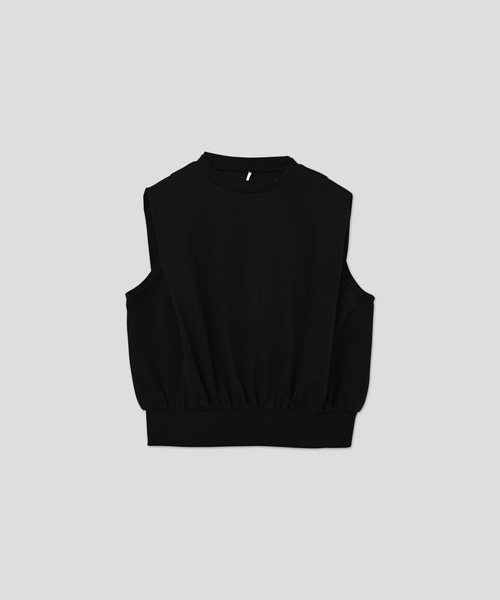 WHYTO.(ホワイト)の「「WHYTO. / ホワイト」ショルダータックトップス(Tシャツ/カットソー・レディース・ベージュ/ブラック/ブラウン/オフホワイト・38/36)」の1枚目の写真
