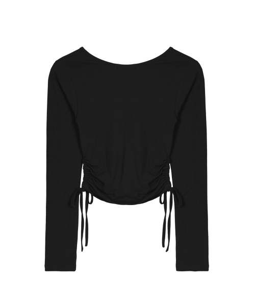 NICK&NICOLE(ニックアンドニコール)の「LABEL STRING SLIM LONG SLEEVE TOP_BLACK(Tシャツ/カットソー・レディース・その他・FREE)」の5枚目の写真