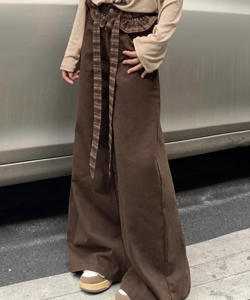 DEVICE（デバイス）の「リボン フリル ベルト ワイドパンツ（カーゴパンツ・レディース・ブラウン・FREE）」の16枚目の写真