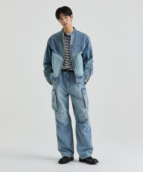 MUSINSA STANDARD（ムシンサスタンダード）の「デニムレーサージャケット [ライトインディゴ]（デニムジャケット・メンズ・その他・MEDIUM/LARGE/X-LARGE/XX-LARGE）」の3枚目の写真