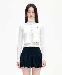 YOUHEE SYMBOL SET UP CARDIGAN WHITE