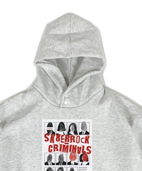SK8ER ROCK(スケーターロック)の「Criminals Hand Warmer Sweat Hoodie white melange(パーカー・レディース・その他・FREE)」の3枚目の写真
