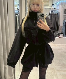 【Nerd out XU】nylon crop jacket / 【ナードアウトエックスユー】ナイロン風クロップドジャケット <着用動画あり>