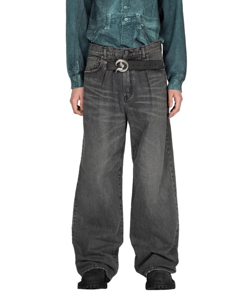 DAIRIKU（ダイリク）の「"D"Buckle Super wide Denim Pants（デニムパンツ・メンズ・インディゴブルー/ブラック・29(M)/27(S)/31(L)）」の6枚目の写真