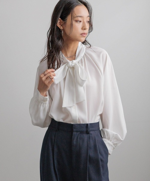 LOWRYS FARM(ローリーズファーム)の「daymeリボンブラウス 628652(シャツ/ブラウス・レディース・ホワイト・FREE)」の7枚目の写真