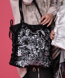 ScoLar | 653442：きのこランド柄サイド絞り合皮トートバッグ(トートバッグ)