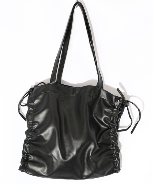 ScoLar(スカラー)の「653442:きのこランド柄サイド絞り合皮トートバッグ(トートバッグ・レディース・グレー/ブラック・FREE)」の12枚目の写真