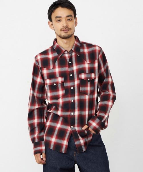 EDWIN(エドウィン)の「EDWIN エドウィン ウエスタンシャツ チェック 長袖(シャツ/ブラウス・メンズ・レッド/グリーン/ブラック・SMALL/MEDIUM/LARGE/X-LARGE)」の4枚目の写真