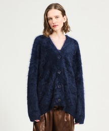 ESTNATION ピュアファーカシミヤボリュームスリーブカーディガン 今季エストネーションピュアファーカシミヤボリュームスリーブカーディガン