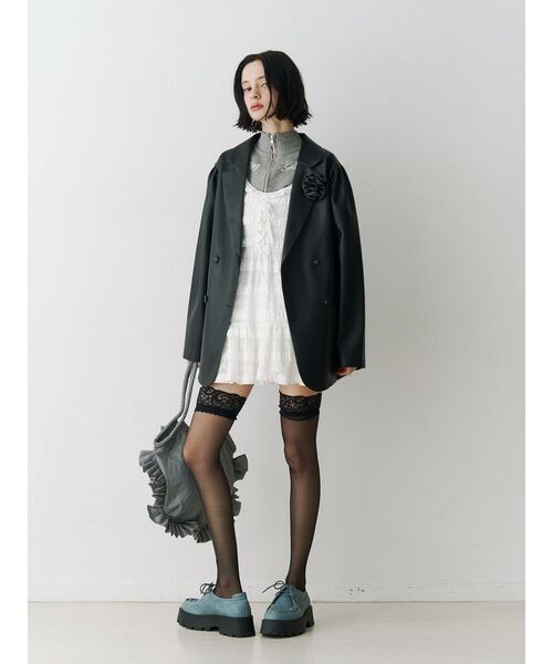 jouetie(ジュエティ)の「パワショルルーズテーラードジャケット【セットアップ対応】チェック柄 レザー(テーラードジャケット・レディース・その他2/その他1/ブラック・MEDIUM)」の16枚目の写真