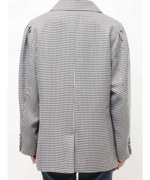 jouetie(ジュエティ)の「パワショルルーズテーラードジャケット【セットアップ対応】チェック柄 レザー(テーラードジャケット・レディース・その他2/その他1/ブラック・MEDIUM)」の6枚目の写真