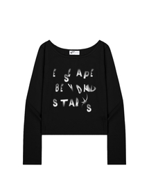 ESCAPEFROM（エスケープフロム）の「Beyond Star Print Slim Fit Boat Neck Long Sleeve Black（Tシャツ/カットソー）」
