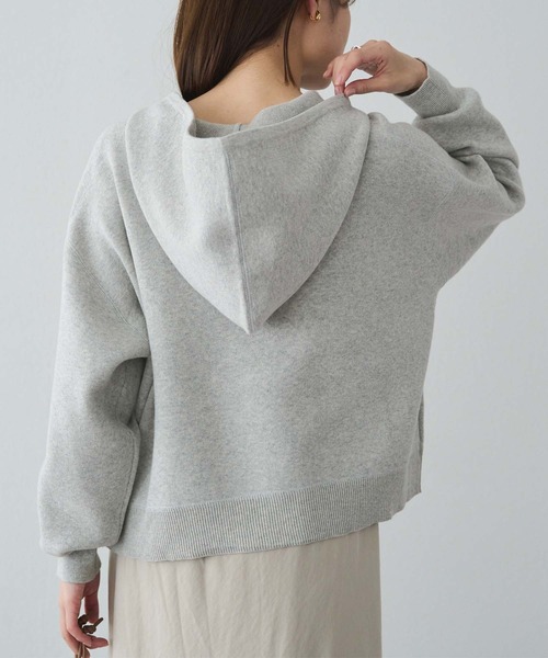 PUAL CE CIN（ピュアルセシン）の「スウェットライクダブルジャガードニットパーカー（ニット/セーター・レディース・チャコールグレー/ブラウン/オートミール・FREE）」の6枚目の写真