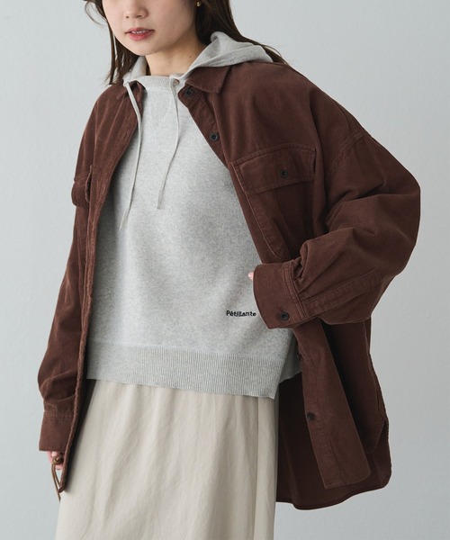 PUAL CE CIN（ピュアルセシン）の「スウェットライクダブルジャガードニットパーカー（ニット/セーター・レディース・チャコールグレー/ブラウン/オートミール・FREE）」の10枚目の写真