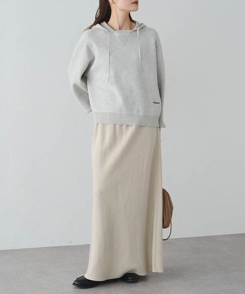 PUAL CE CIN（ピュアルセシン）の「スウェットライクダブルジャガードニットパーカー（ニット/セーター・レディース・チャコールグレー/ブラウン/オートミール・FREE）」の7枚目の写真