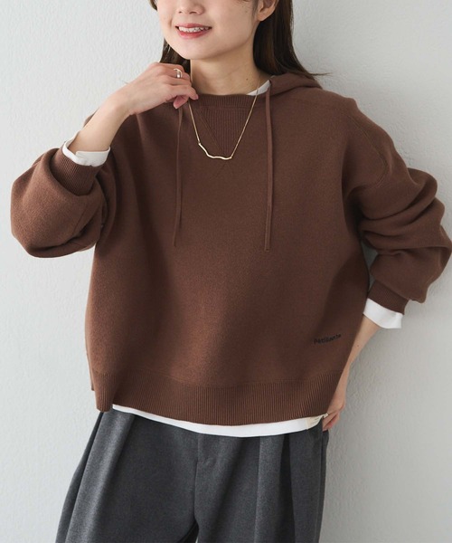 PUAL CE CIN（ピュアルセシン）の「スウェットライクダブルジャガードニットパーカー（ニット/セーター・レディース・チャコールグレー/ブラウン/オートミール・FREE）」の13枚目の写真