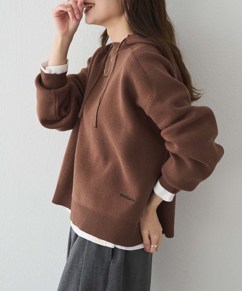 PUAL CE CIN（ピュアルセシン）の「スウェットライクダブルジャガードニットパーカー（ニット/セーター・レディース・チャコールグレー/ブラウン/オートミール・FREE）」の14枚目の写真