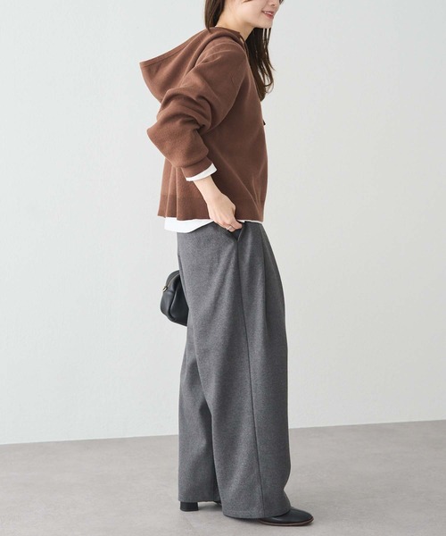 PUAL CE CIN（ピュアルセシン）の「スウェットライクダブルジャガードニットパーカー（ニット/セーター・レディース・チャコールグレー/ブラウン/オートミール・FREE）」の18枚目の写真