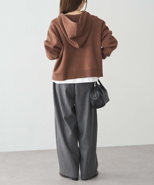 PUAL CE CIN（ピュアルセシン）の「スウェットライクダブルジャガードニットパーカー（ニット/セーター・レディース・チャコールグレー/ブラウン/オートミール・FREE）」の19枚目の写真