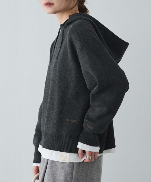 PUAL CE CIN（ピュアルセシン）の「スウェットライクダブルジャガードニットパーカー（ニット/セーター・レディース・チャコールグレー/ブラウン/オートミール・FREE）」の21枚目の写真
