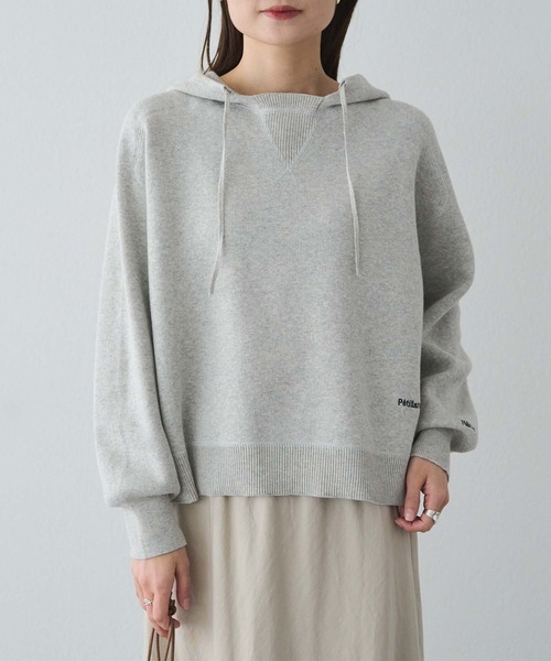 PUAL CE CIN（ピュアルセシン）の「スウェットライクダブルジャガードニットパーカー（ニット/セーター・レディース・チャコールグレー/ブラウン/オートミール・FREE）」の5枚目の写真