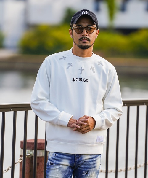 adamsJUGGLER(アダムスジャグラー)の「RTEGクロス&パブロスウェットプル(スウェット・メンズ・ブラック/ホワイト・S/M/L/XL)」の2枚目の写真