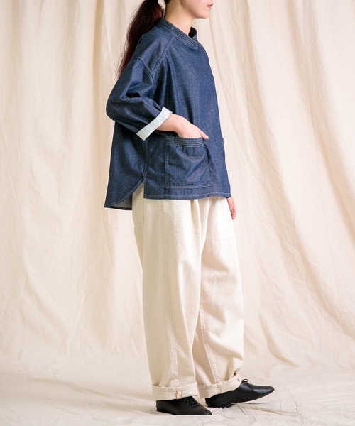 Brocante（ブロカント）の「[Brocante / ブロカント] ライトオンスデニム ペシュールスモック（シャツ/ブラウス・レディース・ワンウォッシュ・2）」の14枚目の写真