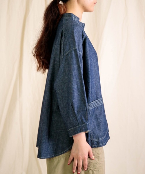 Brocante（ブロカント）の「[Brocante / ブロカント] ライトオンスデニム ペシュールスモック（シャツ/ブラウス・レディース・ワンウォッシュ・2）」の17枚目の写真