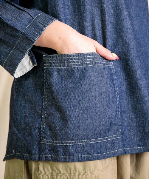 Brocante（ブロカント）の「[Brocante / ブロカント] ライトオンスデニム ペシュールスモック（シャツ/ブラウス・レディース・ワンウォッシュ・2）」の8枚目の写真