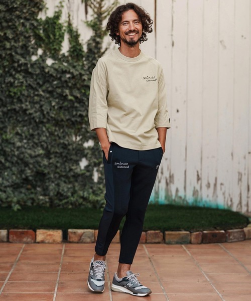 1minute 1second（ワンミニットワンセカンド）の「mt10111-cursive embroidery half sleeve T-shirt Tシャツ(1M26H310)（Tシャツ/カットソー・メンズ・グレイッシュベージュ/ブラック/ホワイト・S/M/L/XL）」の15枚目の写真