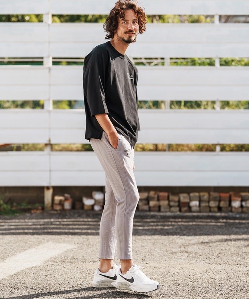 1minute 1second（ワンミニットワンセカンド）の「mt10111-cursive embroidery half sleeve T-shirt Tシャツ(1M26H310)（Tシャツ/カットソー・メンズ・グレイッシュベージュ/ブラック/ホワイト・S/M/L/XL）」の18枚目の写真