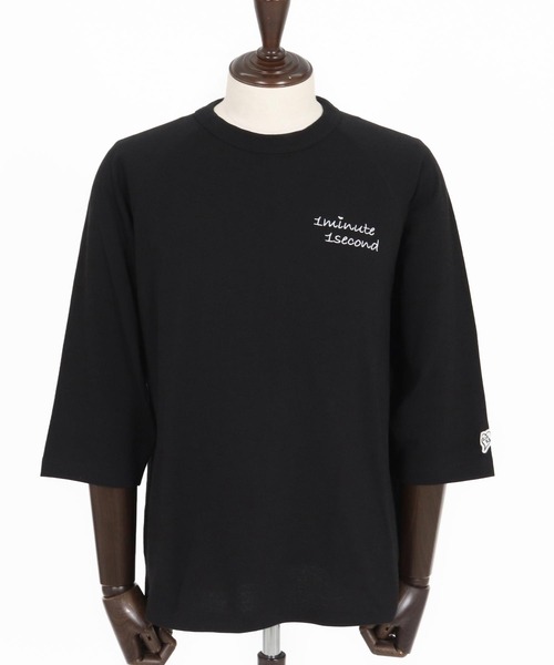 1minute 1second（ワンミニットワンセカンド）の「mt10111-cursive embroidery half sleeve T-shirt Tシャツ(1M26H310)（Tシャツ/カットソー・メンズ・グレイッシュベージュ/ブラック/ホワイト・S/M/L/XL）」の21枚目の写真