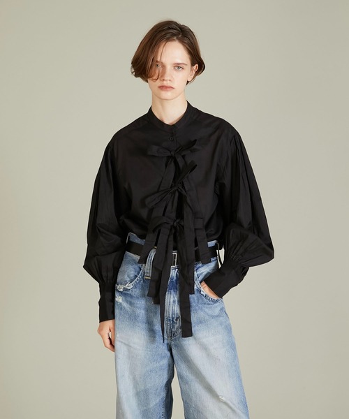 セール】【crinkle crinkle crinkle】ribbon blouse/リボンブラウス