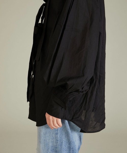 crinkle crinkle crinkle（クリンクルクリンクルクリンクル）の「【crinkle crinkle crinkle】ribbon blouse/リボンブラウス（シャツ/ブラウス・レディース・ブラック/ドット/ホワイト・FREE）」の15枚目の写真