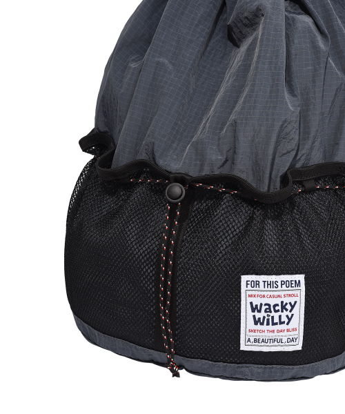 Wacky WiLLy（ワッキーウィリー）の「ストリングドロウバックパックチャコール（バックパック/リュック・レディース・その他・F）」の7枚目の写真