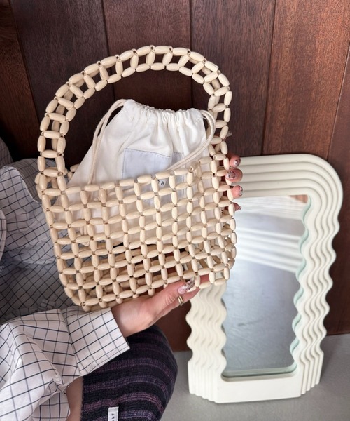 SANSeLF（サンセルフ）の「【SANSeLF】 コンパクトビーズスクエアハンドバッグ saa26s001（ハンドバッグ・レディース・イエロー/ピンク/アイボリー/ブラック・FREE）」の14枚目の写真