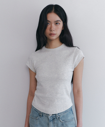 C 90S LINE BASIC T-SHIRT_LIGHT GREY