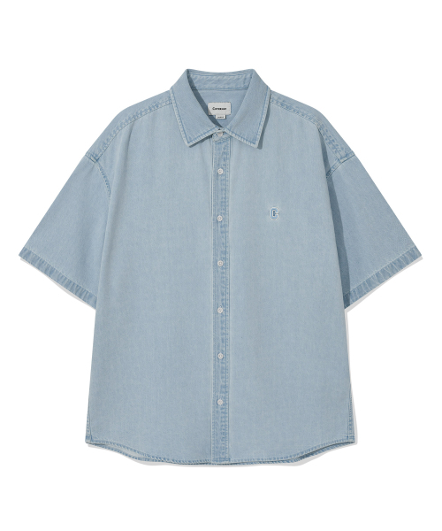 COVERNAT(カバーナット)の「Cロゴデニムハーフシャツライトブルー(シャツ/ブラウス・レディース・その他・SMALL/MEDIUM/LARGE/X-LARGE/XX-LARGE/X-SMALL)」の8枚目の写真