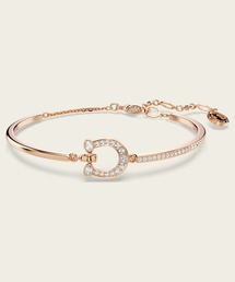 【公式】【スワロフスキー】Symbolica バングル, パヴェ, 蹄鉄, ホワイト, ローズゴールドトーン・プレーティング