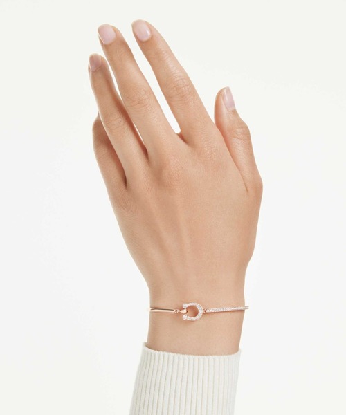 公式】【スワロフスキー】Symbolica バングル, パヴェ, 蹄鉄, ホワイト