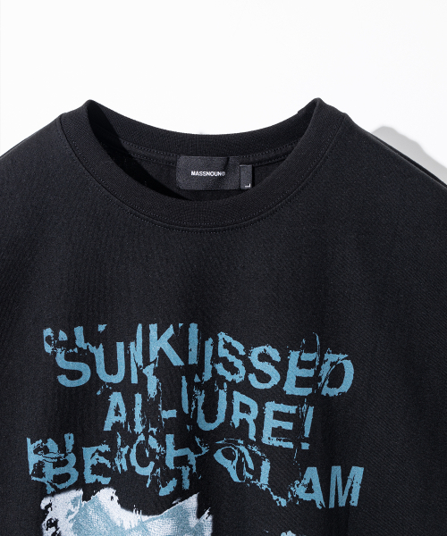 MASSNOUN(マスノウン)の「ビーチグラム リアルオーバーサイズ半袖Tシャツ MSFTS002-BK(Tシャツ/カットソー・レディース・その他・MEDIUM/LARGE/X-LARGE)」の3枚目の写真
