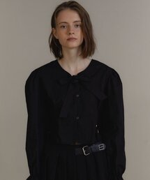 ANC CROP RIBBON BLOUSE_BLACK