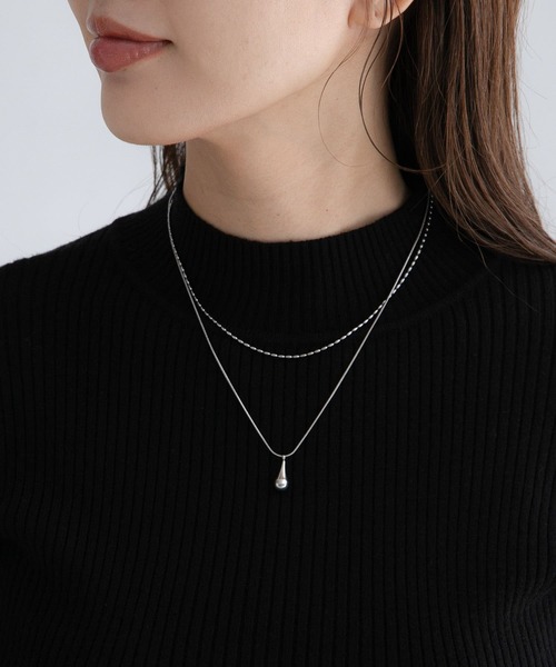 URBAN RESEARCH Sonny Label(アーバンリサーチサニーレーベル)の「ステンレス二連ドロップネックレス(ネックレス・レディース・シルバー/ゴールド・ONE)」の1枚目の写真