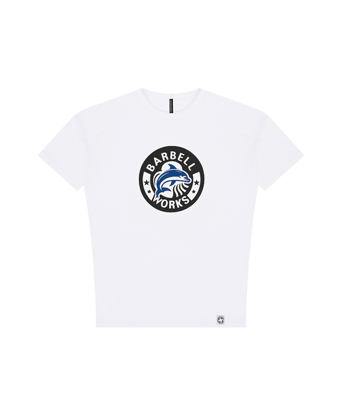 BARBELLWORKS(バーベルワークス)の「ドルフィンマッスルフィット(Tシャツ/カットソー・メンズ・ホワイト/ブラック・LARGE/X-LARGE)」の2枚目の写真