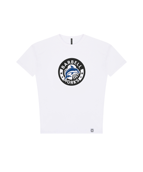 BARBELLWORKS(バーベルワークス)の「ドルフィンマッスルフィット(Tシャツ/カットソー・メンズ・ホワイト/ブラック・LARGE/X-LARGE)」の3枚目の写真