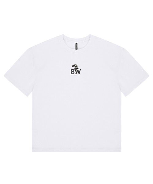 BARBELLWORKS(バーベルワークス)の「アンブレラ特養綿オーバーフィット(Tシャツ/カットソー・メンズ・ホワイト/ブラック・X-LARGE/SMALL/MEDIUM/LARGE)」の2枚目の写真