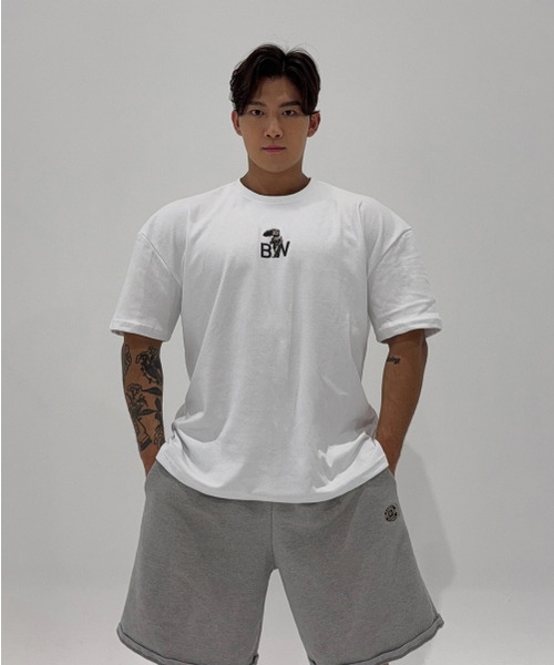 BARBELLWORKS(バーベルワークス)の「アンブレラ特養綿オーバーフィット(Tシャツ/カットソー・メンズ・ホワイト/ブラック・X-LARGE/SMALL/MEDIUM/LARGE)」の3枚目の写真