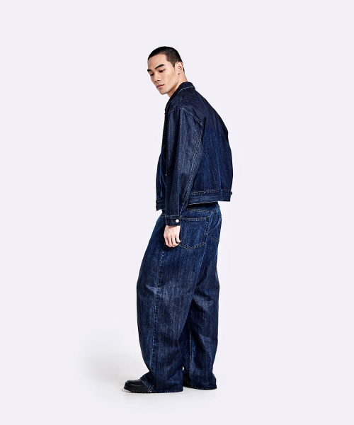 51%(フィフティーワンパーセント)の「コーティングオーバーサイズデニムパンツ - ディープブルー(デニムパンツ・メンズ・その他・LARGE/MEDIUM/SMALL)」の6枚目の写真