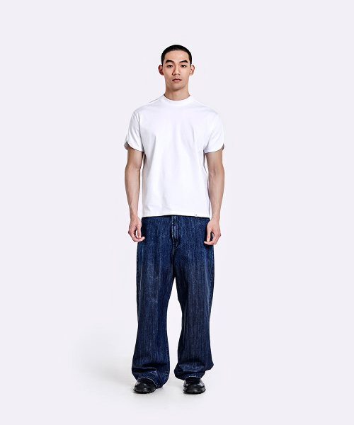 51%(フィフティーワンパーセント)の「コーティングオーバーサイズデニムパンツ - ディープブルー(デニムパンツ・メンズ・その他・LARGE/MEDIUM/SMALL)」の8枚目の写真