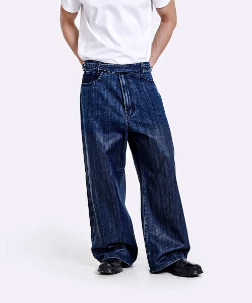 51%(フィフティーワンパーセント)の「コーティングオーバーサイズデニムパンツ - ディープブルー(デニムパンツ・メンズ・その他・LARGE/MEDIUM/SMALL)」の13枚目の写真
